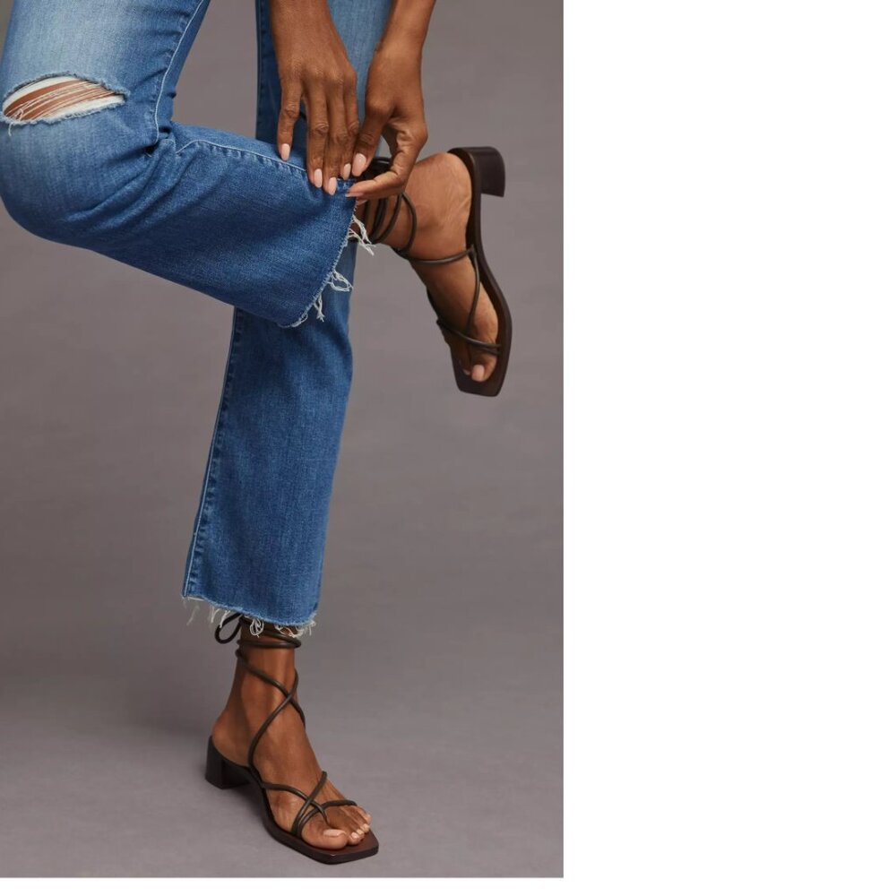 MOTHER The Hustler High-Rise Ankle Fray Jeans 32 blue color NEW NWT - Picture 5 of 8